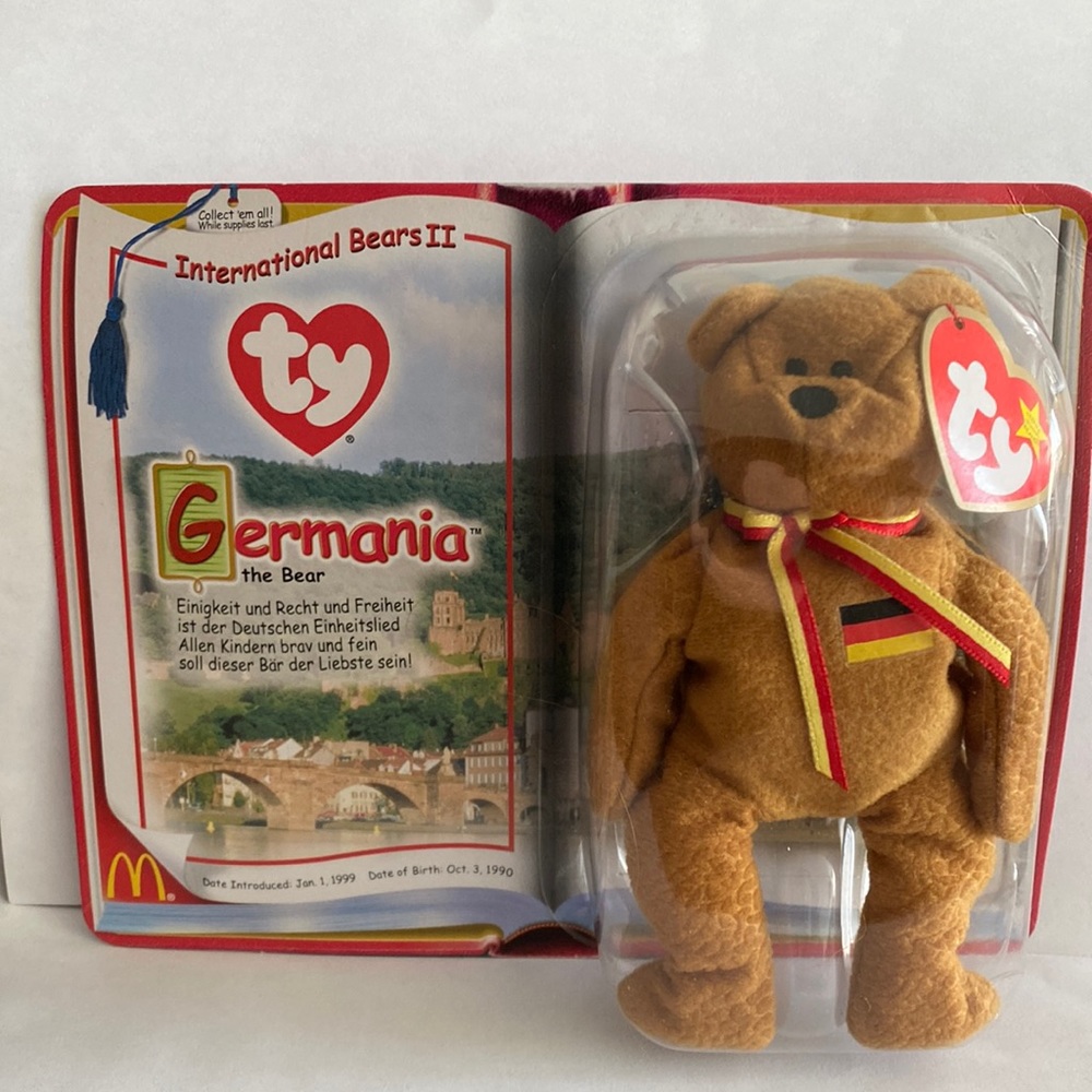 Ty Beanie Baby, 1999 McDonalds international bears II in original packaging.